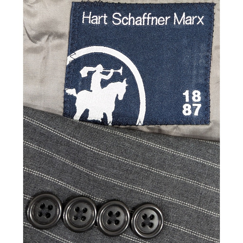 New No Tags No 41R Hart Schaffner Marx 1887 Wool Blazer Jacket Pin Charcoal